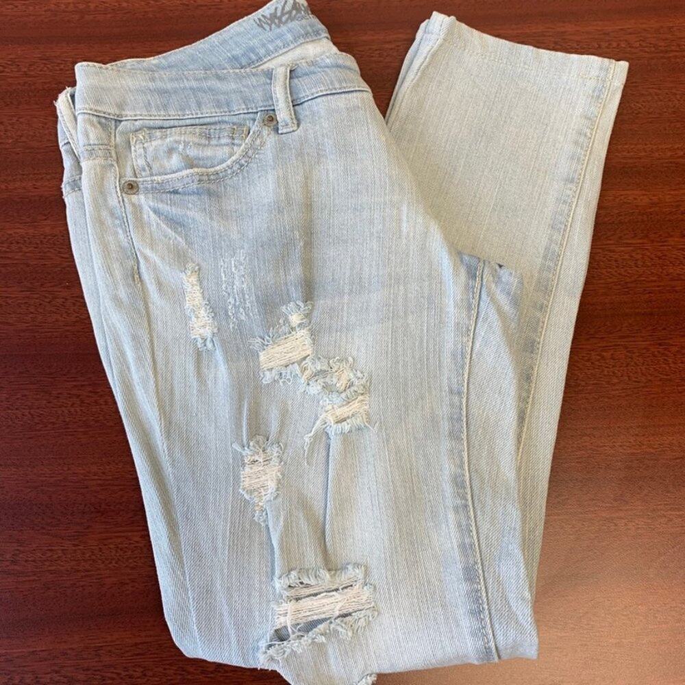 Mossimo Destroyed Skinny Crop Jeans